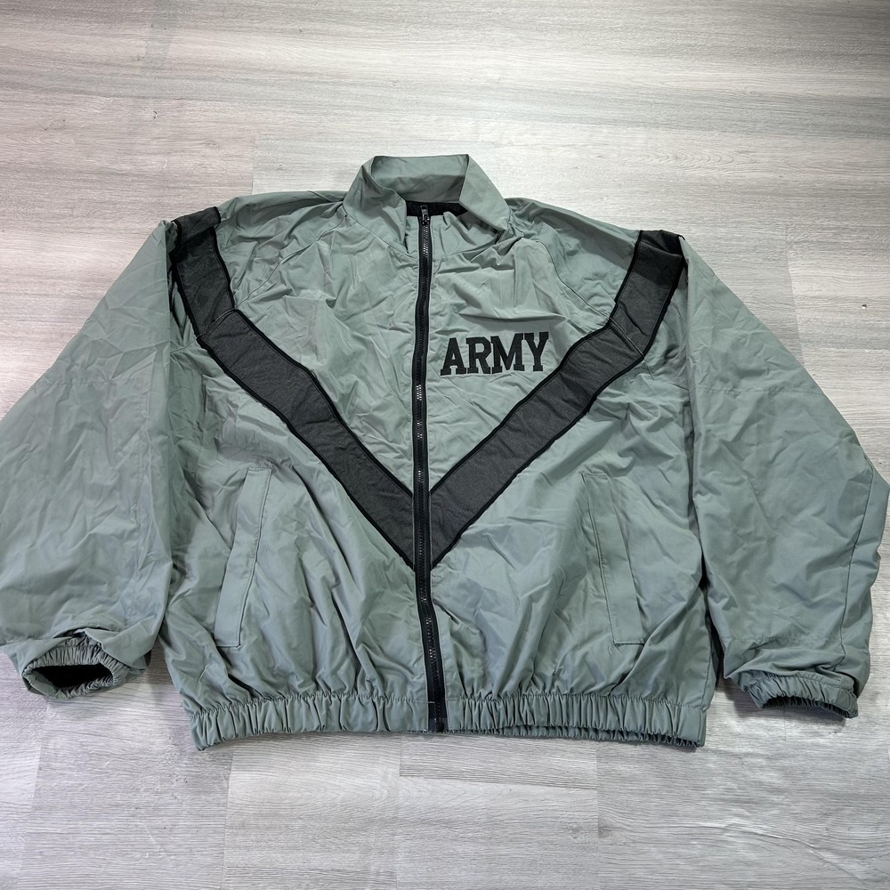 Unicor IPFU Army Jacket Mens Medium Gray Full Zip Windbreaker Reflective Running